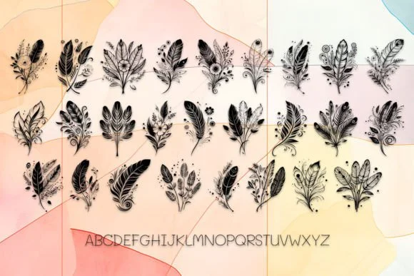Beautiful Feather Combination by MOMAT THIRTYONE — Dingbats Font — thumbnail 2