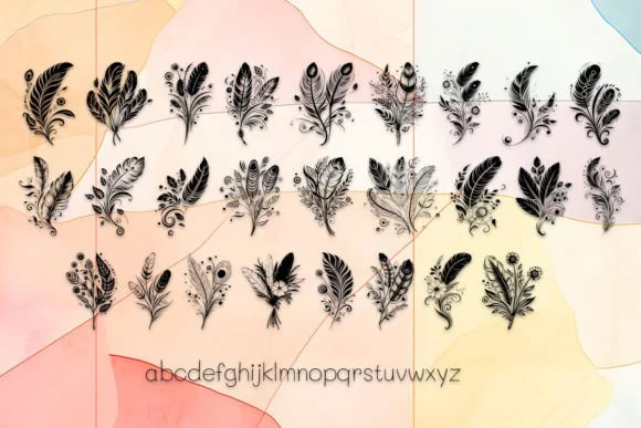 Beautiful Feather Combination by MOMAT THIRTYONE — Dingbats Font — thumbnail 3
