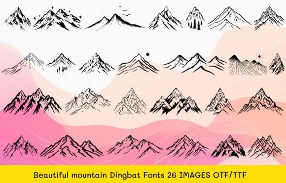 Beautiful Mountain by MOMAT THIRTYONE — Dingbats Font