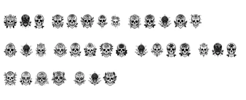 Beautiful Rose Sugar Skull by MOMAT THIRTYONE — Dingbats Font — thumbnail 6