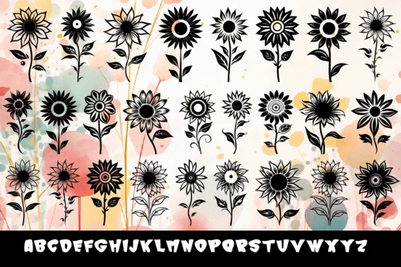 Beautiful Sunflower by MOMAT THIRTYONE — Dingbats Font — thumbnail 2