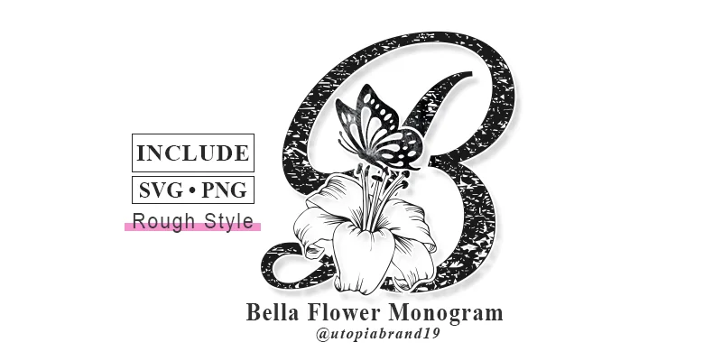 Bella Flower Monogram Font by utopiabrand19 by utopiabrand19 — Decorative Font