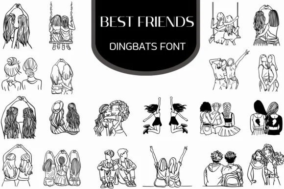 Best Friends by Heartcraft Atelier — Dingbats Font
