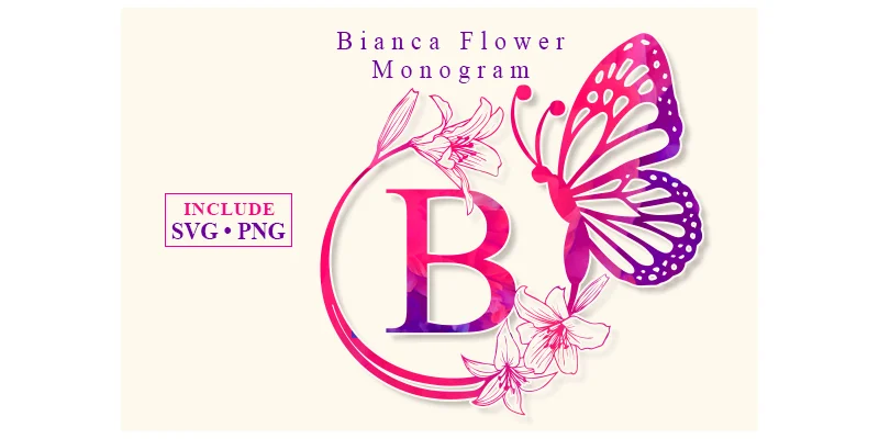 Bianca Flower Monogram Font by utopiabrand19 by utopiabrand19 — Decorative Font