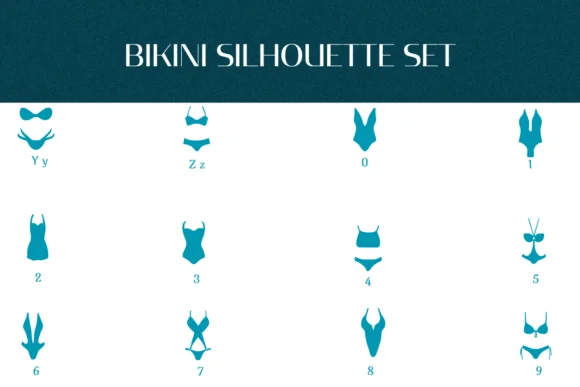 Bikini Silhouette Set by Heartcraft Atelier — Dingbats Font — thumbnail 4