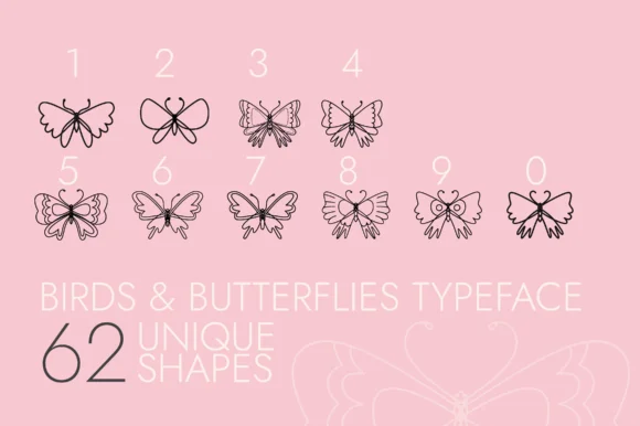 Birds and Butterflies by Minimalistartstudio — Dingbats Font