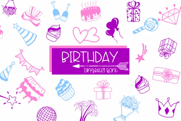 Birthday by Sirinart — Dingbats Font