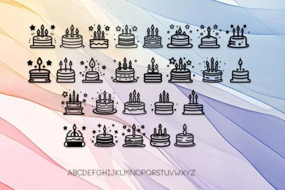 Birthday Cake by MOMAT THIRTYONE — Dingbats Font — thumbnail 2