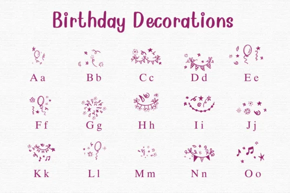 Birthday Decorations by Nongyao — Dingbats Font — thumbnail 2
