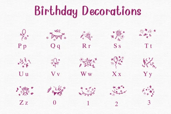 Birthday Decorations by Nongyao — Dingbats Font — thumbnail 3