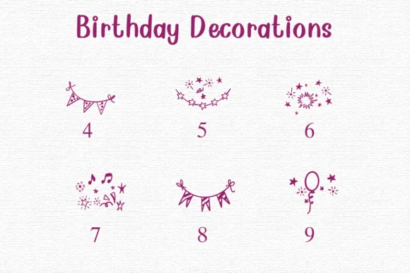 Birthday Decorations by Nongyao — Dingbats Font — thumbnail 4