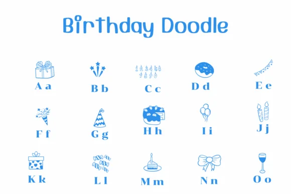 Birthday Doodle by Ketsarin — Dingbats Font — thumbnail 2