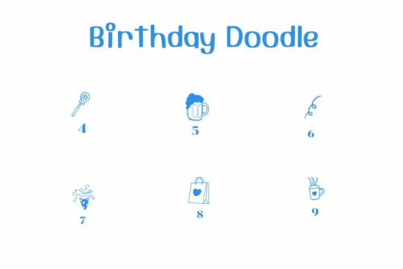 Birthday Doodle by Ketsarin — Dingbats Font — thumbnail 4