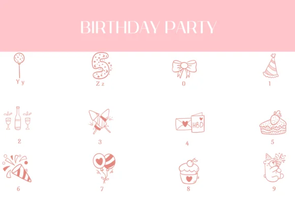 Birthday Party by Heartcraft Atelier — Dingbats Font — thumbnail 4