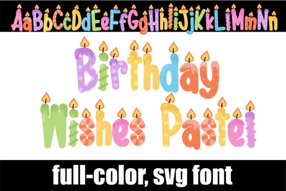 Birthday Wishes Pastel by Illustration Ink — Color Fonts Font