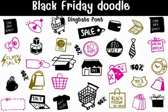 Black Friday Doodle by Sontaya — Dingbats Font