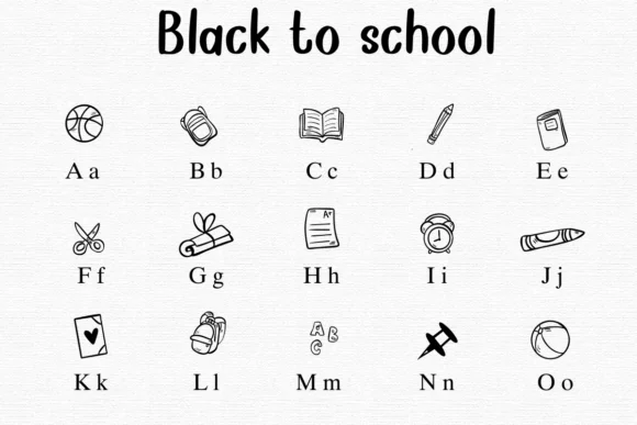 Black to School by Nongyao — Dingbats Font — thumbnail 2