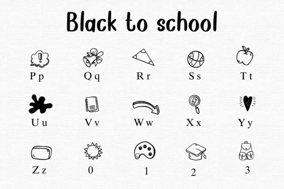 Black to School by Nongyao — Dingbats Font — thumbnail 3