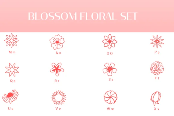 Blossom Floral Set by Heartcraft Atelier — Dingbats Font — thumbnail 3