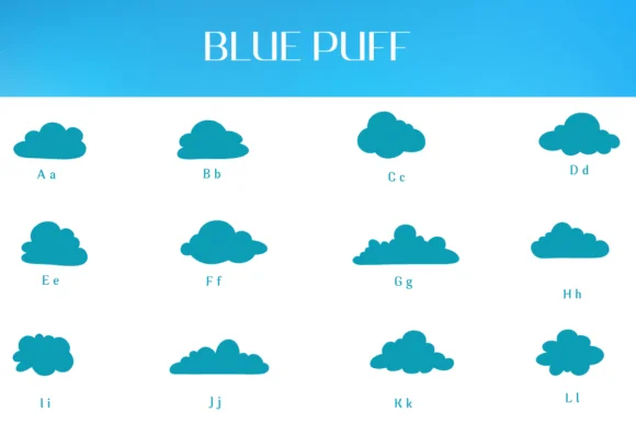 Blue Puff by Heartcraft Atelier — Dingbats Font — thumbnail 2