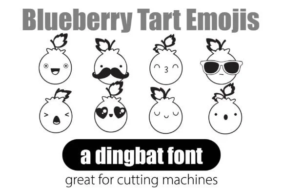 Blueberry Tart Emojis by Illustration Ink — Dingbats Font