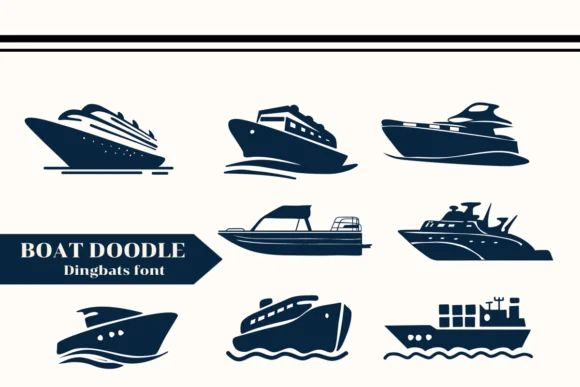 Boat Doodle by Apiwat Type — Dingbats Font