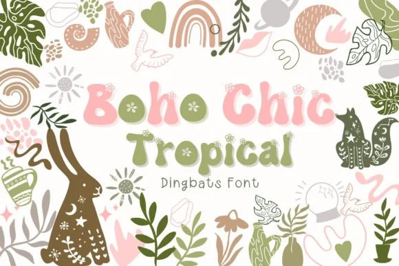 Boho Chic Tropical by Pui Art — Dingbats Font