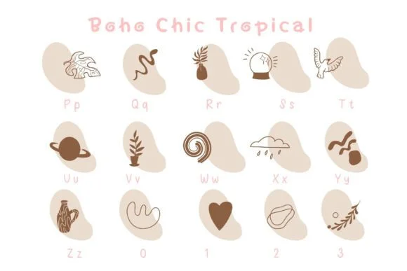 Boho Chic Tropical by Pui Art — Dingbats Font — thumbnail 3