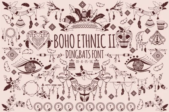 Boho Ethnic II by edywiyonopp — Dingbats Font