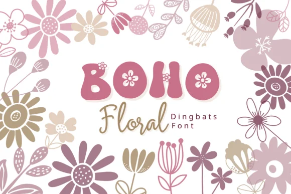 Boho Floral by Pui Art — Dingbats Font