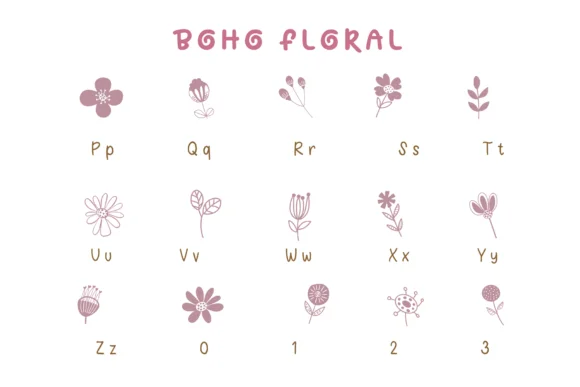 Boho Floral by Pui Art — Dingbats Font — thumbnail 7