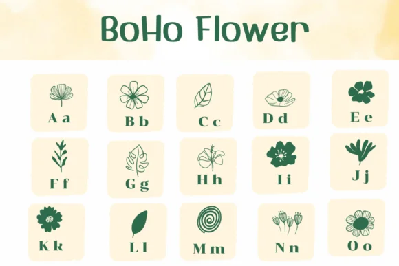 Boho Flower by Ketsarin — Dingbats Font — thumbnail 2