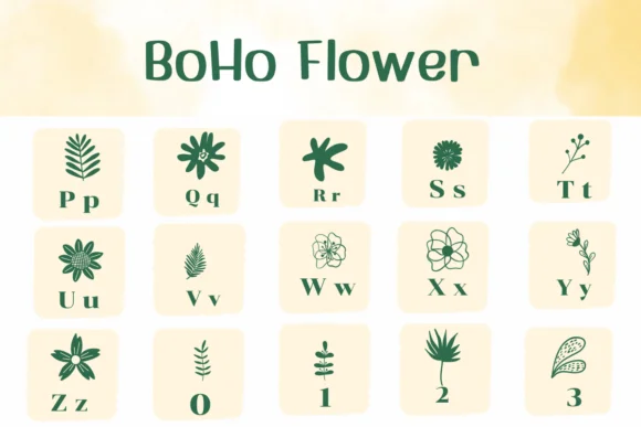 Boho Flower by Ketsarin — Dingbats Font — thumbnail 3
