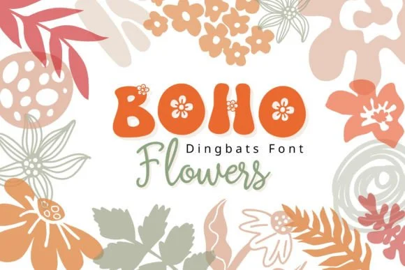 Boho Flowers by Pui Art — Dingbats Font