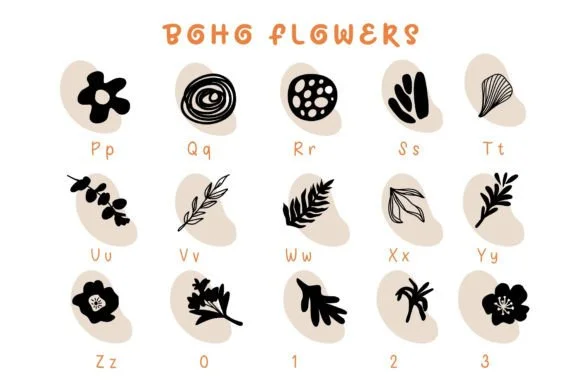 Boho Flowers by Pui Art — Dingbats Font — thumbnail 3