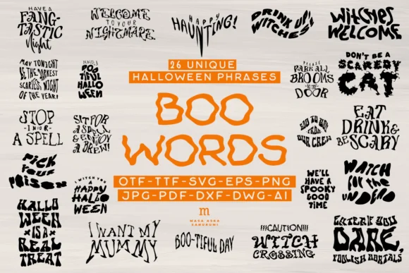 Boo Words by Masa Aska Sanurumi — Dingbats Font