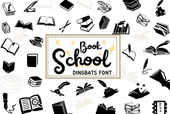Book School by PraewDesigns — Dingbats Font