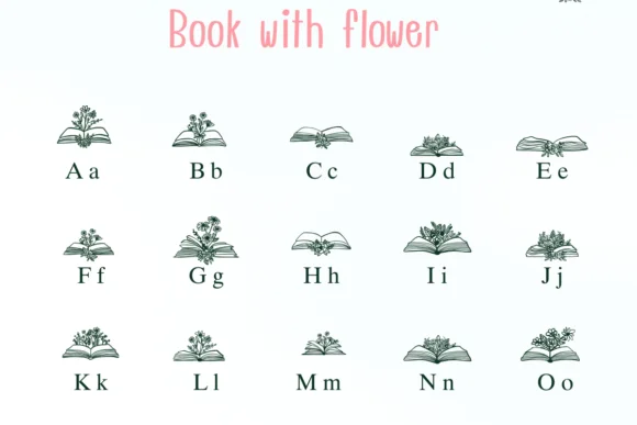 Book with Flower by Nongyao — Dingbats Font — thumbnail 2