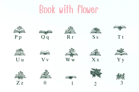 Book with Flower by Nongyao — Dingbats Font — thumbnail 3