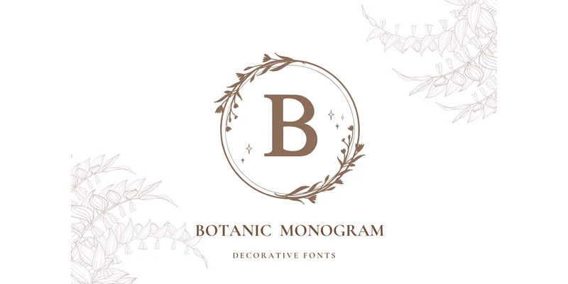 Botanic Monogram Font by Pui Art by Pui Art — Decorative Font