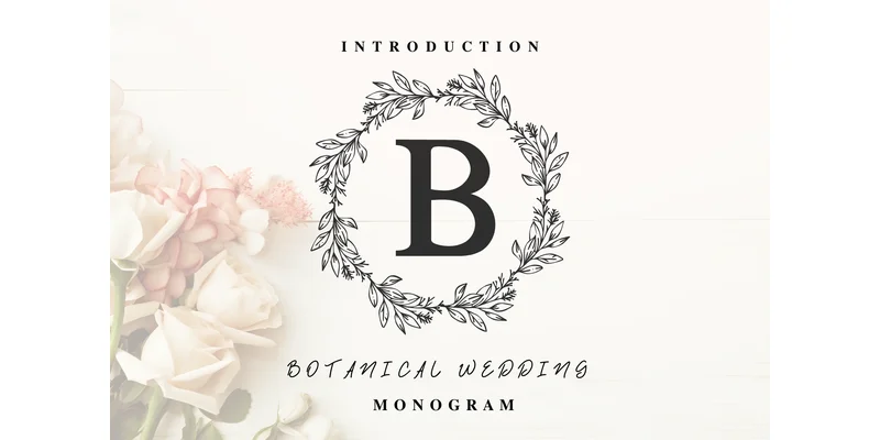 Botanical Wedding Monogram Font by Pui Art by Pui Art — Decorative Font