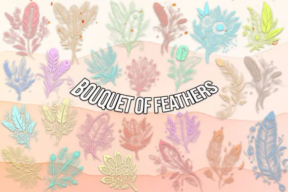 Bouquet of Feathers by MOMAT THIRTYONE β Dingbats Font