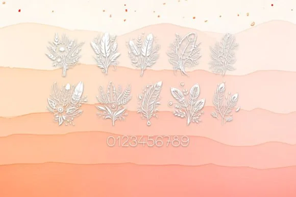 Bouquet of Feathers by MOMAT THIRTYONE — Dingbats Font — thumbnail 4