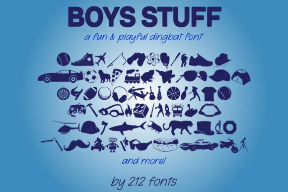 Boys Stuff by 212 Fonts — Dingbats Font