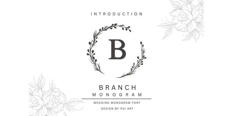 Branch Monogram Font by Pui Art by Pui Art — Decorative Font