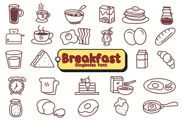 Breakfast by Chonada — Dingbats Font