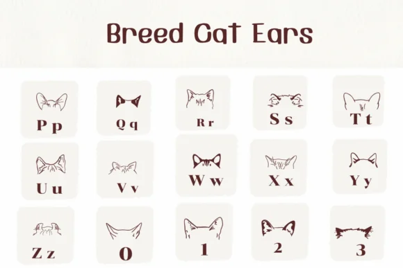 Breed Cat Ears by Ketsarin — Dingbats Font — thumbnail 3