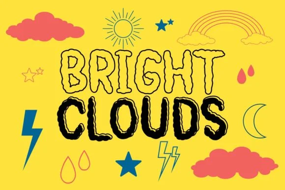 Bright Clouds by Rifki (7ntypes) — Dingbats Font