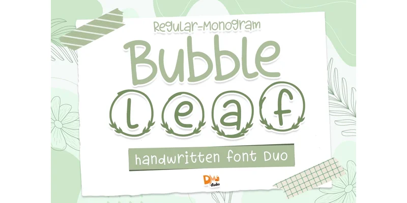 Bubble Leaf Font by dmletter31 by dmletter31 — Decorative Font