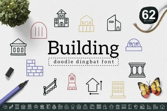 Building by YandiDesigns β Dingbats Font